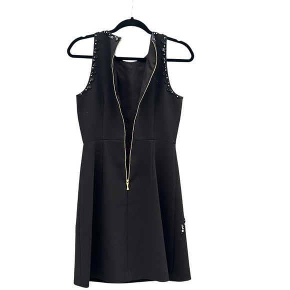 Kate Spade Scattered Brooch Embellished Bejeweled A-Line Mini Dress Black Size 4 - Picture 3 of 7